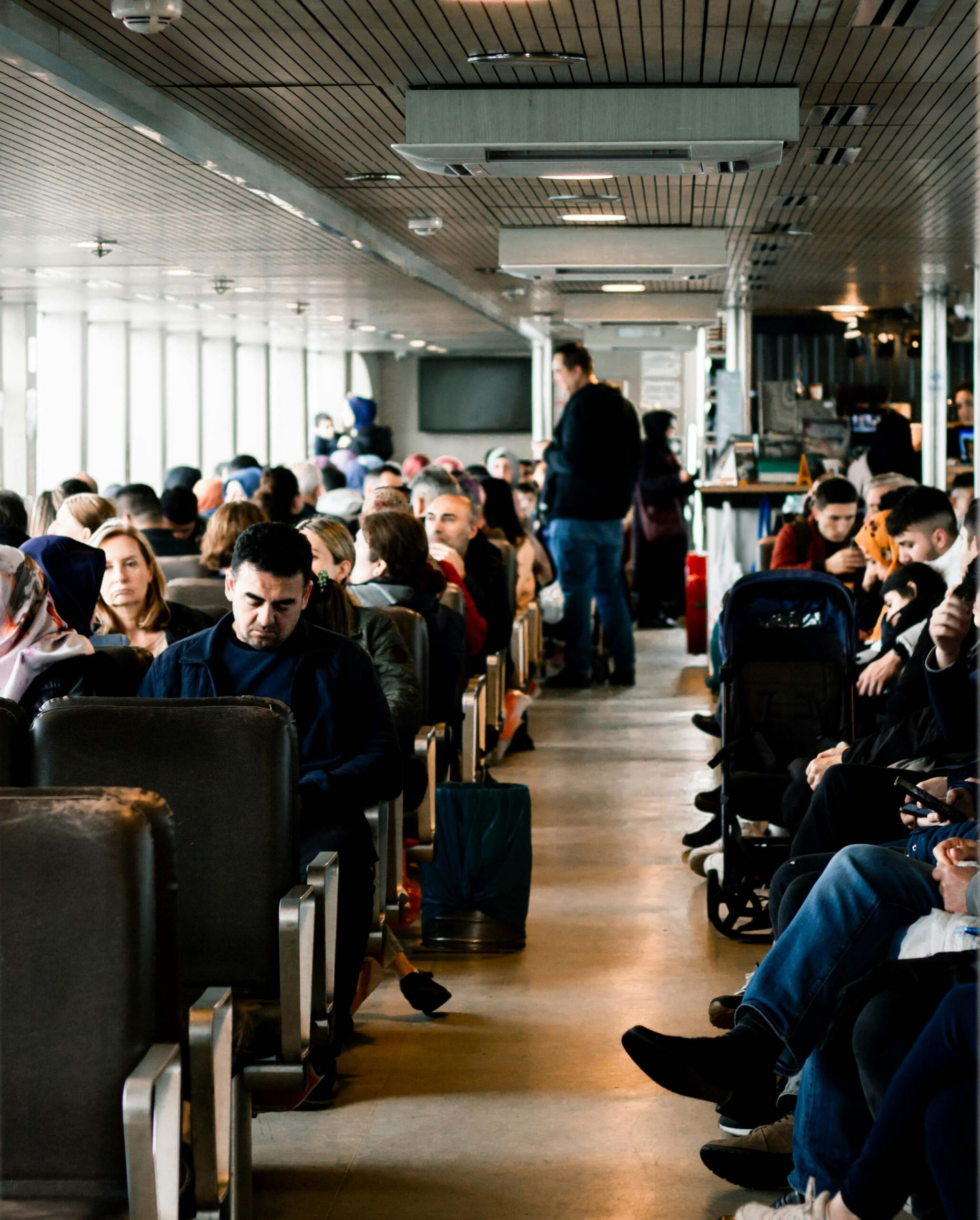 people waiting at the gate